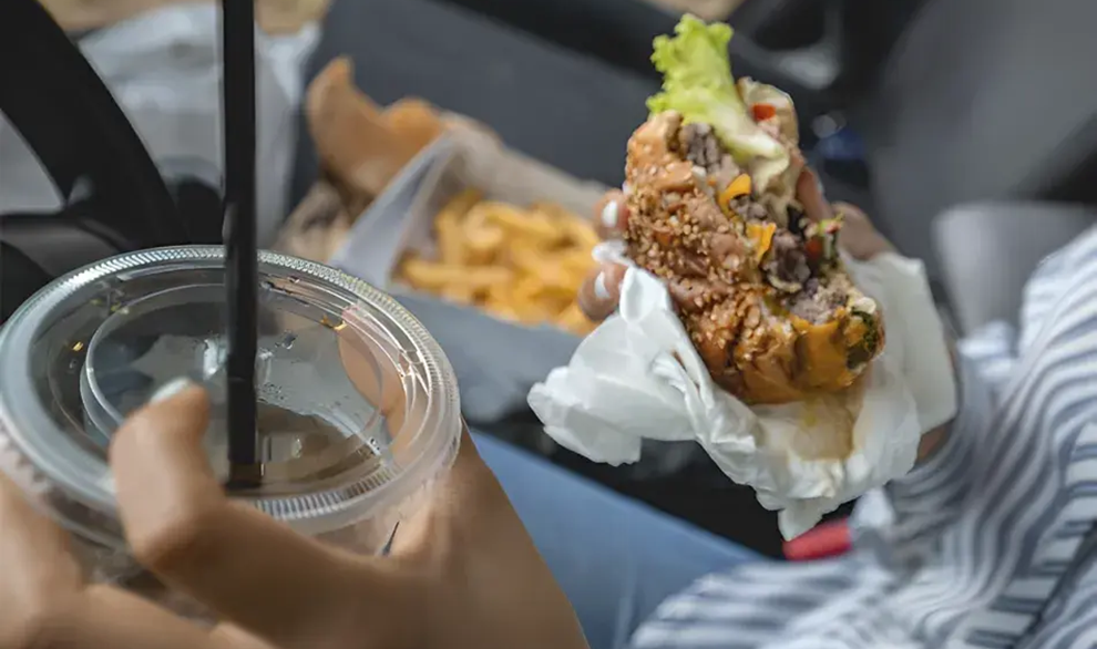 Eating in the car 990x586