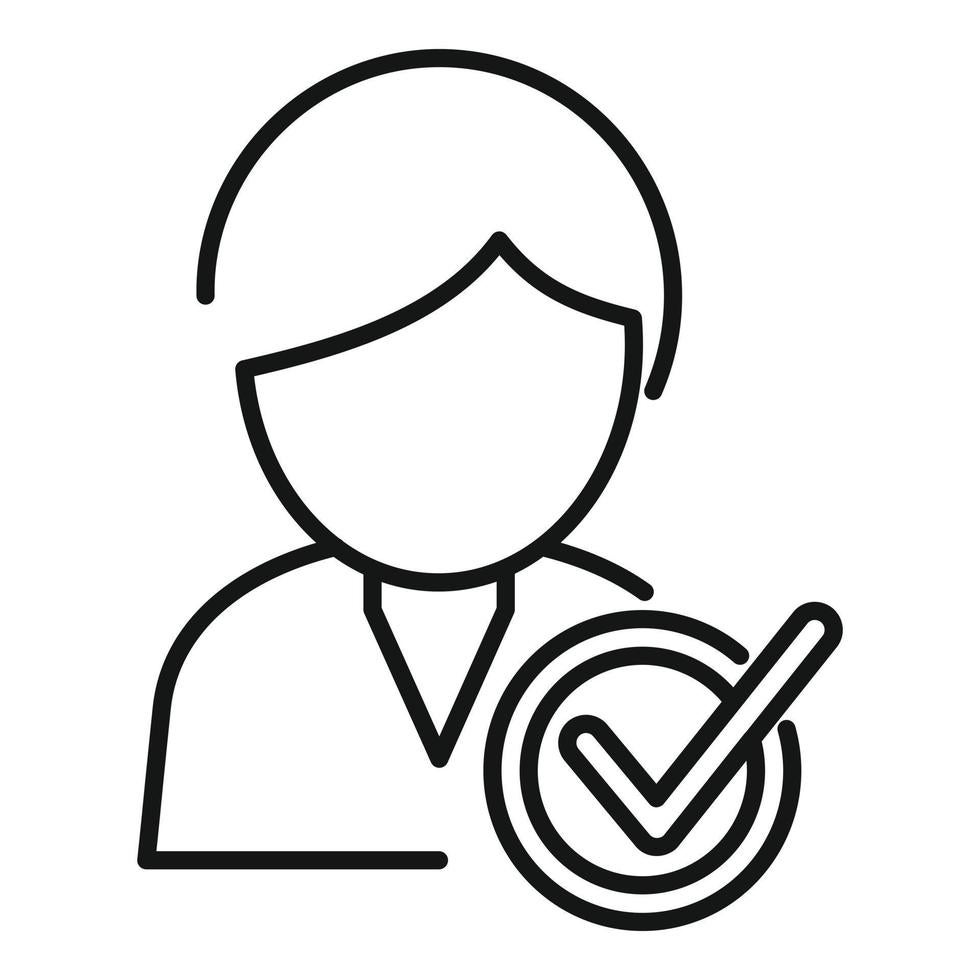 Approved expert icon outline quality control vector