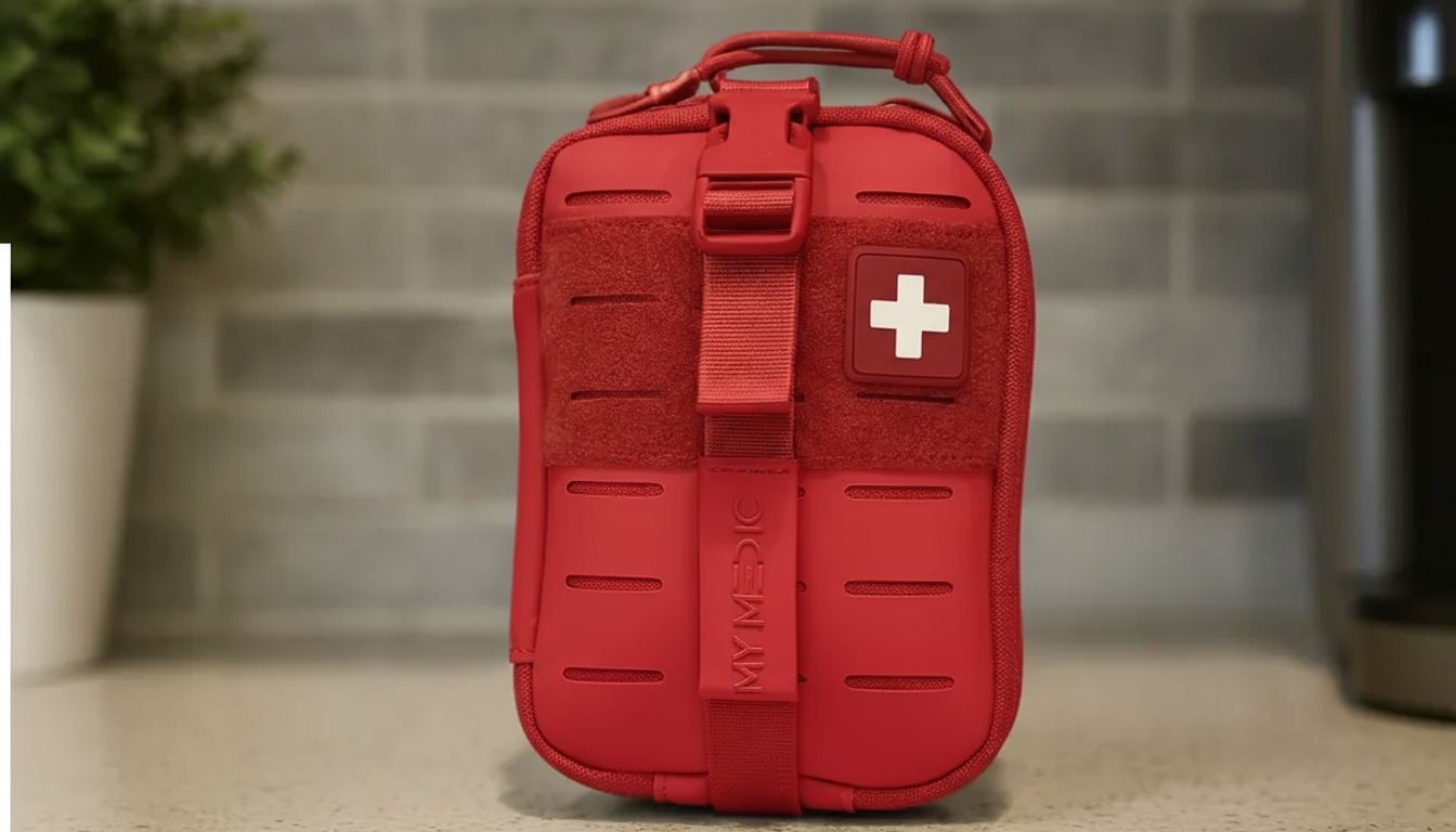 Freepik replace the brown pouch in img2 with the red pouch 76000